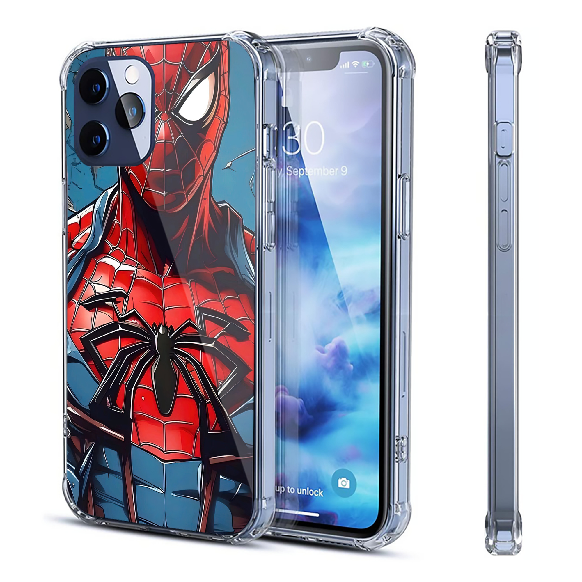 （画像用） Spider Man スパイダーマン 【iPhone 12シリーズ対応】透明スマホケース（クリアソフトケース）